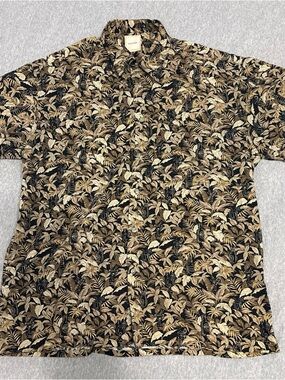 Saddlebred Black and Tan Tropical Button-Down Shirt XL